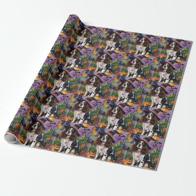 Spooky Springer Spaniel Halloween Witch Pumpkin  Wrapping Paper