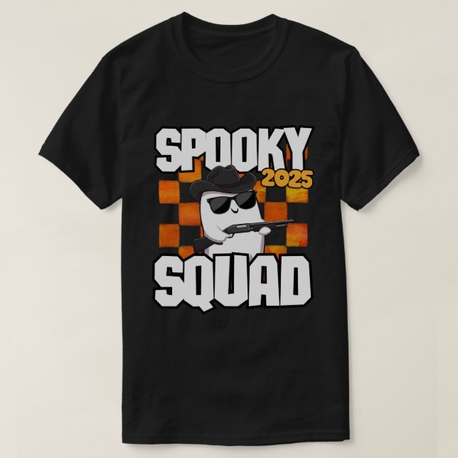 Spooky Squad 2025 - Halloween Cowboy Ghost  T-Shirt (Design Front)