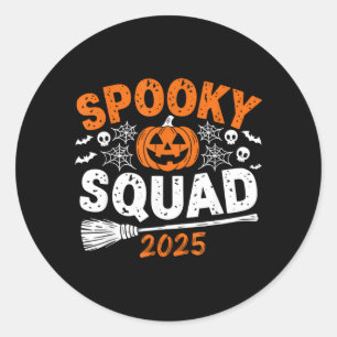 Spooky Squad 2025 Matching Family Halloween Classic Round Sticker