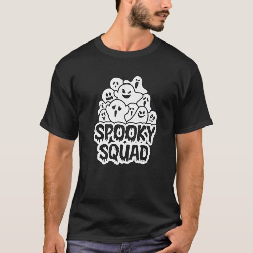 Spooky Squad Cute Ghost Funny Halloween Ghost T_Shirt