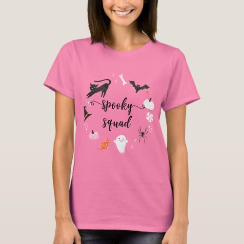 Spooky Squad Girl Birthday Party Family T_Shirt