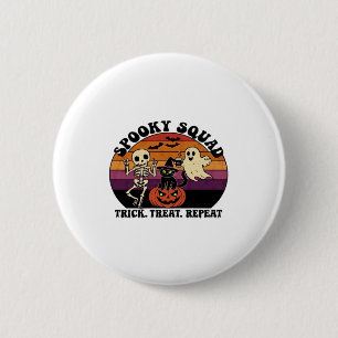 Spooky Squad Retro Halloween Design (Black Text) � Button
