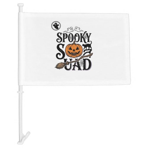 Spooky Squad Shirt Vintage Halloween Group Design_ Car Flag