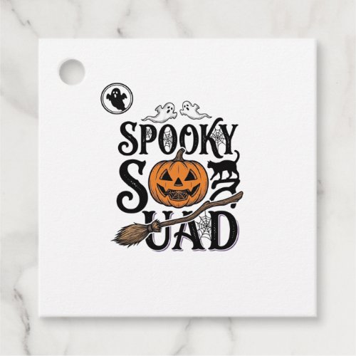 Spooky Squad Shirt Vintage Halloween Group Design_ Favor Tags