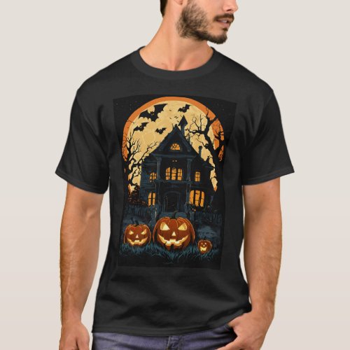Spooky stencil ghosts exiting mens t shirt