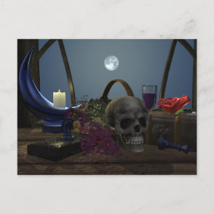 Spooky Still Life in Moonlight Postcard