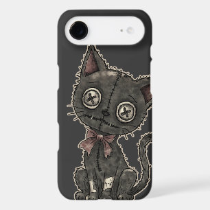 Spooky Stitched Plush Cat Art iPhone 17 Air Case