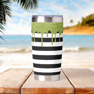 Spooky Stripes Green Insulated Tumbler