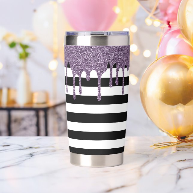 Spooky Stripes Purple Insulated Tumbler (Bachelor Party (Rotated))