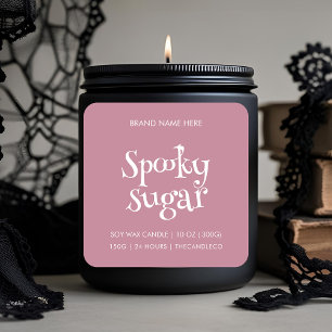 Spooky Sugar Candle Label   Custom Pink Halloween 