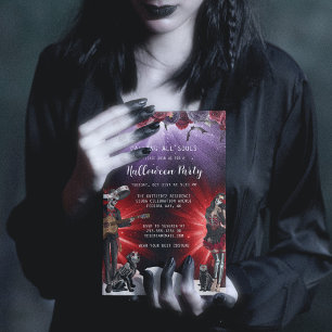 Spooky Sugar Skull Halloween Party Invitation