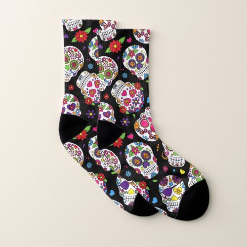 Spooky Sugar skull in many sizes and colors  Socks
