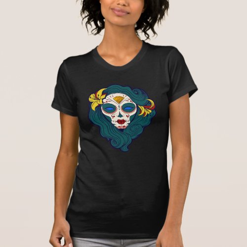 Spooky Sugar skull Mom life Shirt womens goth life
