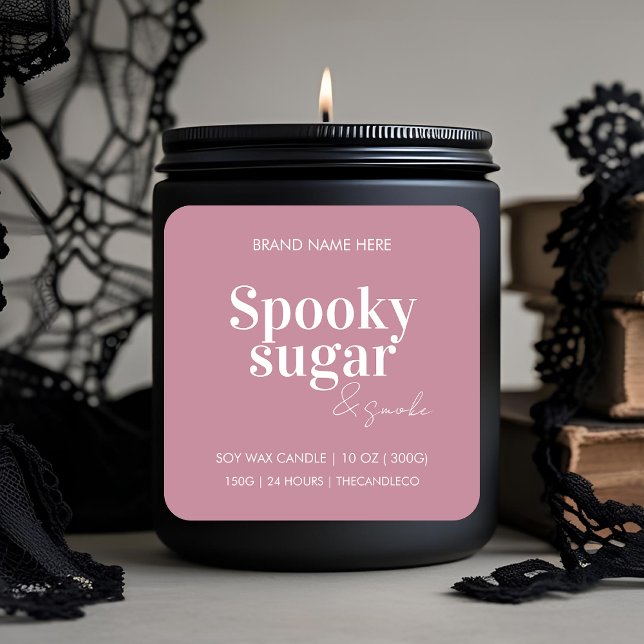 Spooky Sugar & Smoke Candle Label | Custom Pink (Creator Uploaded)