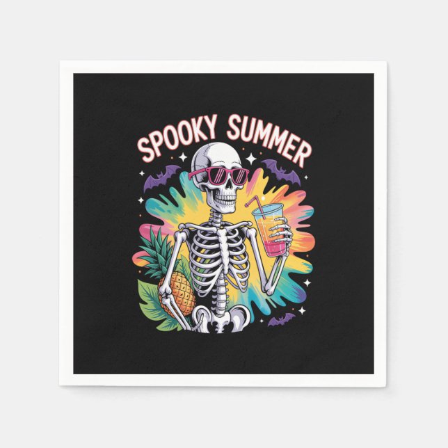 Spooky Summer Beach Vacation Napkins (Front)