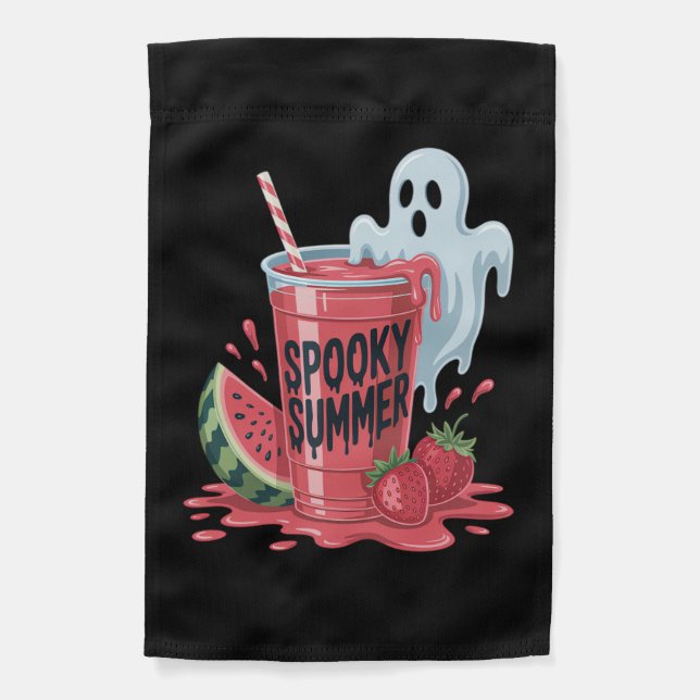 Spooky Summer Drinks Summerween Garden Flag (Front)