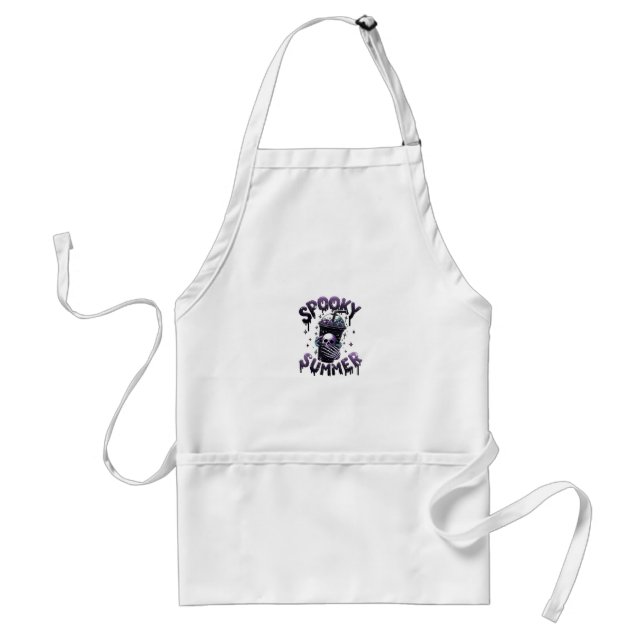 Spooky Summer Funny Meme Skeleton Coffee Funny Sum Adult Apron (Front)