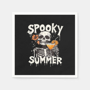 Spooky Summer Funny Meme Skeleton Coffee Summerwee Napkins