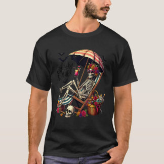 Spooky Summer Vibes Skeleton Coffee Love Skeleton T-Shirt