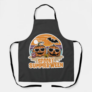 Spooky Summerween - pumpkins on the beach Apron