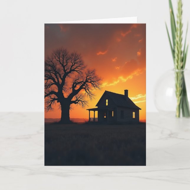 Spooky Sunset House Card (Front)