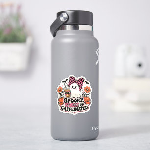 Spooky Sweet & Caffeinated Ghost Coffee Halloween Sticker