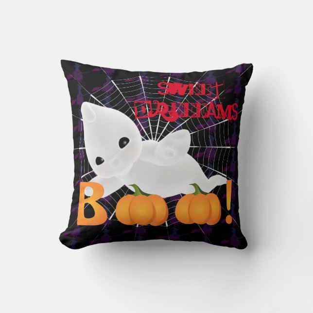 Spooky Sweet Dreams Throw Pillow (Front)