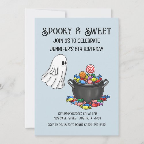 Spooky  Sweet Halloween Birthday Invitation