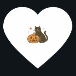 Spooky Sweet Halloween Kitty Classic T-Shirt Heart Sticker<br><div class="desc">Spooky Sweet Halloween Kitty Classic T-Shirt</div>