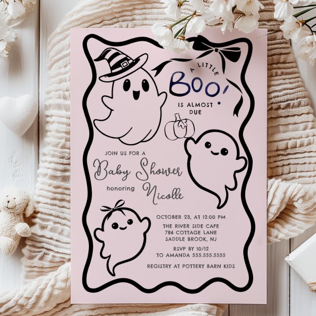 Spooky Sweet Little Boo Baby Shower Invitation (Creator Uploaded)