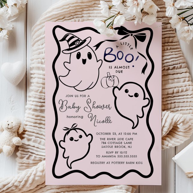 Spooky Sweet Little Boo Baby Shower Invitation (Creator Uploaded)