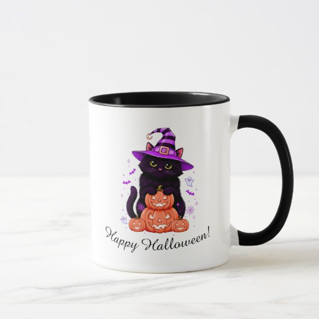 Spooky Sweet Pumpkin Kitty Mug (Right)