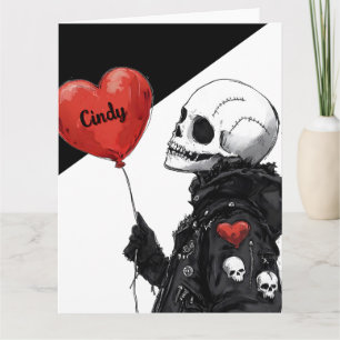 Spooky Sweetheart -Customizable Skull with Balloon Card