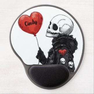Spooky Sweetheart -Customizable Skull with Balloon Gel Mouse Pad