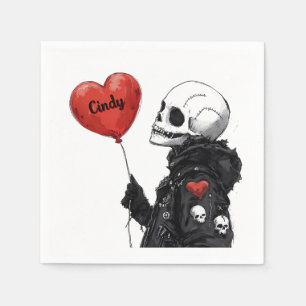 Spooky Sweetheart -Customizable Skull with Balloon Napkins