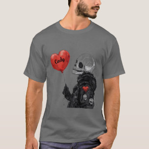 Spooky Sweetheart -Customizable Skull with Balloon T-Shirt