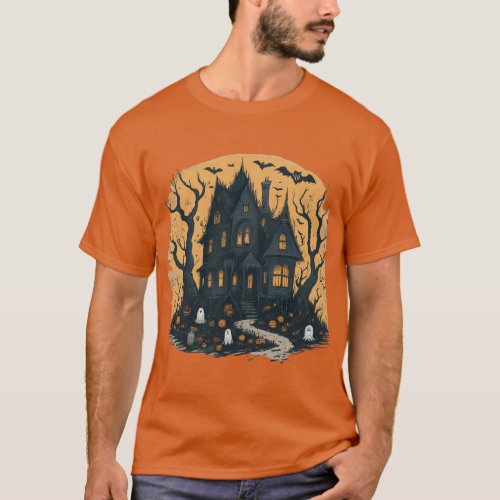Spooky Sweethearts A Whimsical Haunt T_Shirt