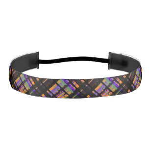 Spooky Swirl Plaid (Halloween Orange) Athletic Headband