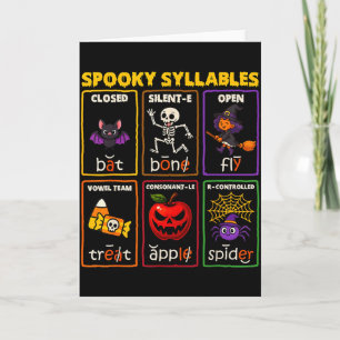 Spooky Syllables Halloween Reading Teacher Card