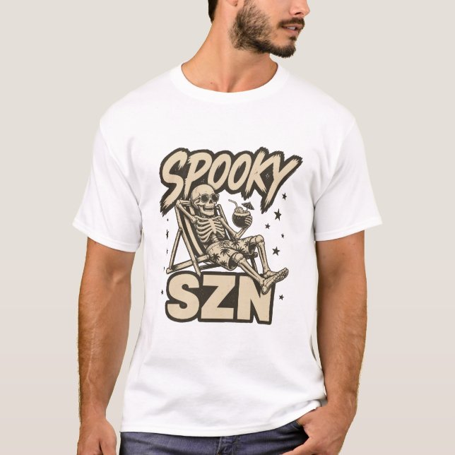 Spooky SZN Beach Skeleton Tee (Front)