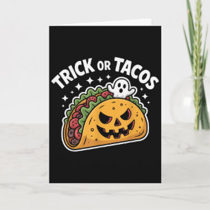 Spooky Taco Jack-o-lantern Halloween Mexican Food  Card