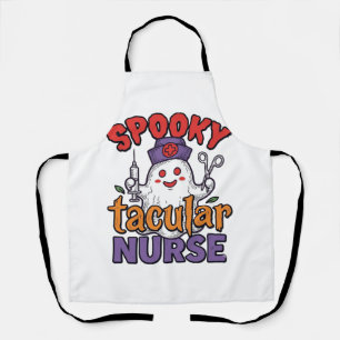 Spooky Tacular Nurse Halloween Ghost Shirt Design_ Apron