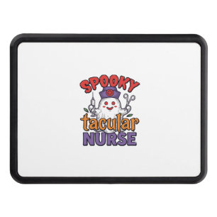Spooky Tacular Nurse Halloween Ghost Shirt Design_ Hitch Cover