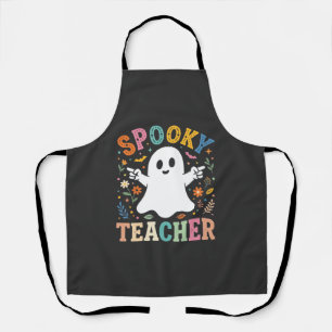 Spooky Teacher Cute Ghost Halloween Design_1 Apron