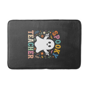 Spooky Teacher Cute Ghost Halloween Design_1 Bath Mat