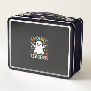 Spooky Teacher Cute Ghost Halloween Design_1 Metal Lunch Box