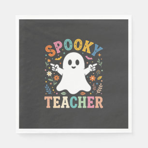 Spooky Teacher Cute Ghost Halloween Design_1 Napkins