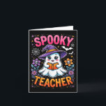 Spooky Teacher Cute Ghost Reading Book Funny Hallo Card<br><div class="desc">Spooky Teacher Cute Ghost Reading Book Funny Halloween 2025</div>