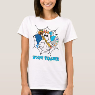 Spooky Teacher Halloween Ghost Pencil T-Shirt