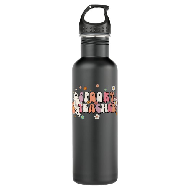 spooky teacher stainless steel water bottle (Front)